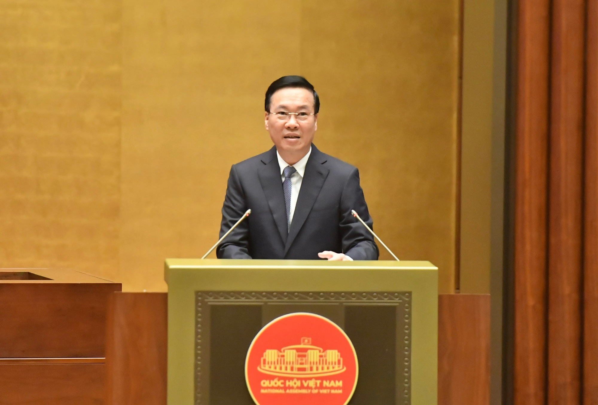 Chủ tịch nước Võ Văn Thưởng truyền đạt chuyên đề: Tiếp tục phát huy truyền thống, sức mạnh đại đoàn kết toàn dân tộc, xây dựng đất nước ta ngày càng phồn vinh, hạnh phúc.