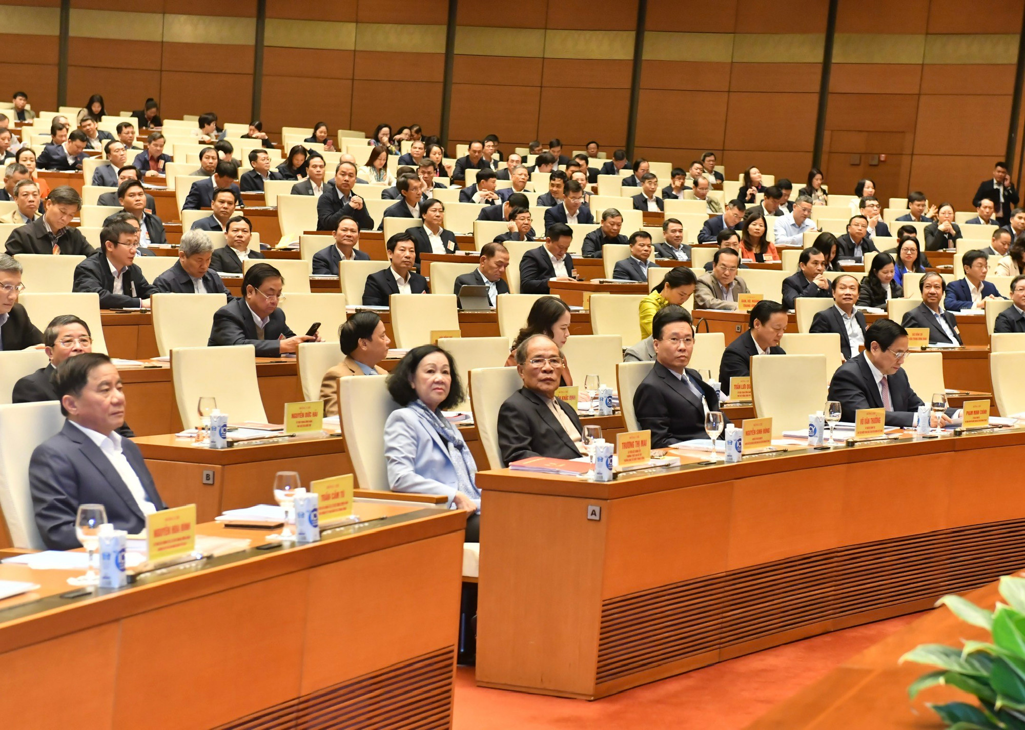 Các đồng chí Lãnh đạo, nguyên Lãnh đạo Đảng, Nhà nước và các đại biểu dự hội nghị.