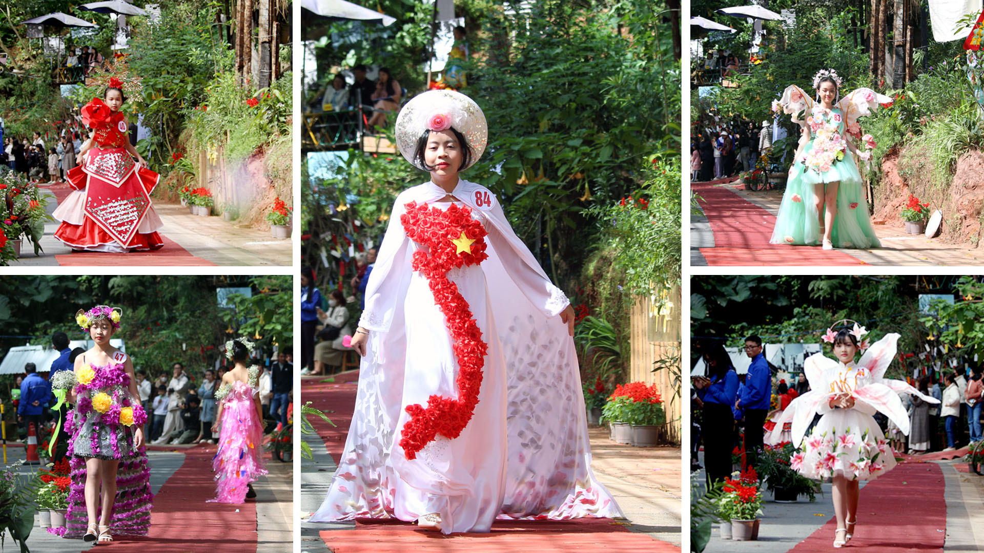 Hội thi trình diễn thời trang hoa trên đường phố nằm trong chuỗi hoạt động chào mừng Festival Hoa Đà Lạt lần thứ X - năm 2024, với chủ đề “Hoa Đà Lạt - bản giao hưởng sắc màu”, chính thức khai hội tối 5/12.