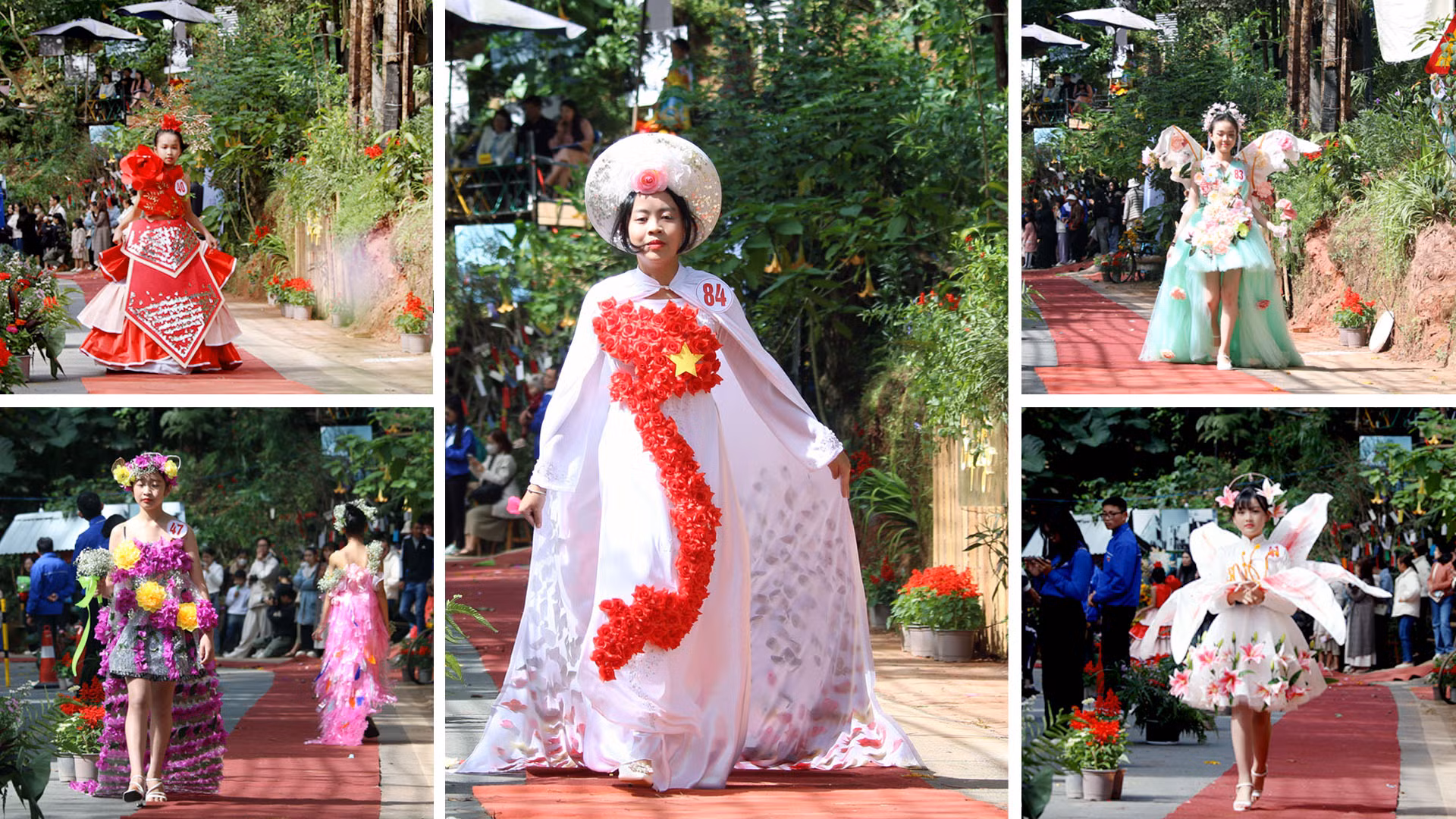 Hội thi trình diễn thời trang hoa trên đường phố nằm trong chuỗi hoạt động chào mừng Festival Hoa Đà Lạt lần thứ X - năm 2024, với chủ đề “Hoa Đà Lạt - bản giao hưởng sắc màu”, chính thức khai hội tối 5/12.