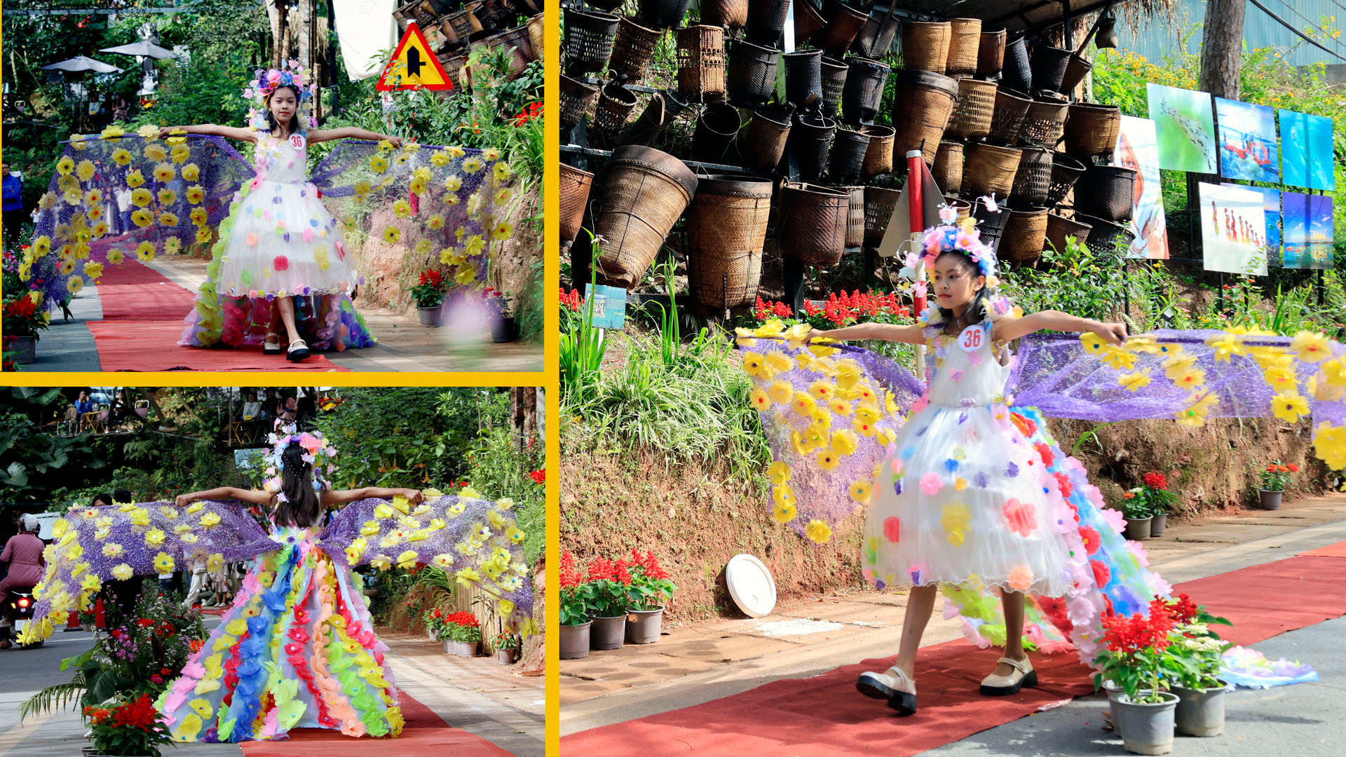 Các bộ trang phục được thiết kế sáng tạo, đa dạng chất liệu, bảo đảm tính thẩm mỹ, liên kết chặt chẽ với thông điệp văn hóa, lịch sử của Đà Lạt.