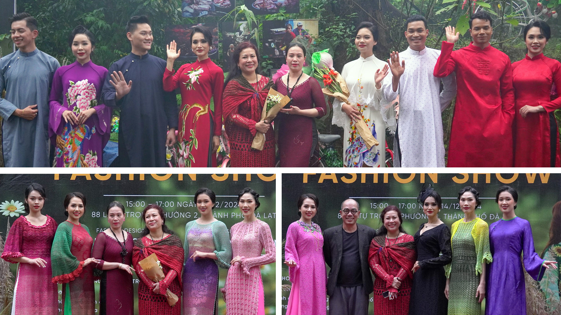 Bộ sưu tập trong "đan áo mùa xuân" là áo dài cách điệu, áo len đan móc thủ công, trang phục áo dài lễ phục cưới...