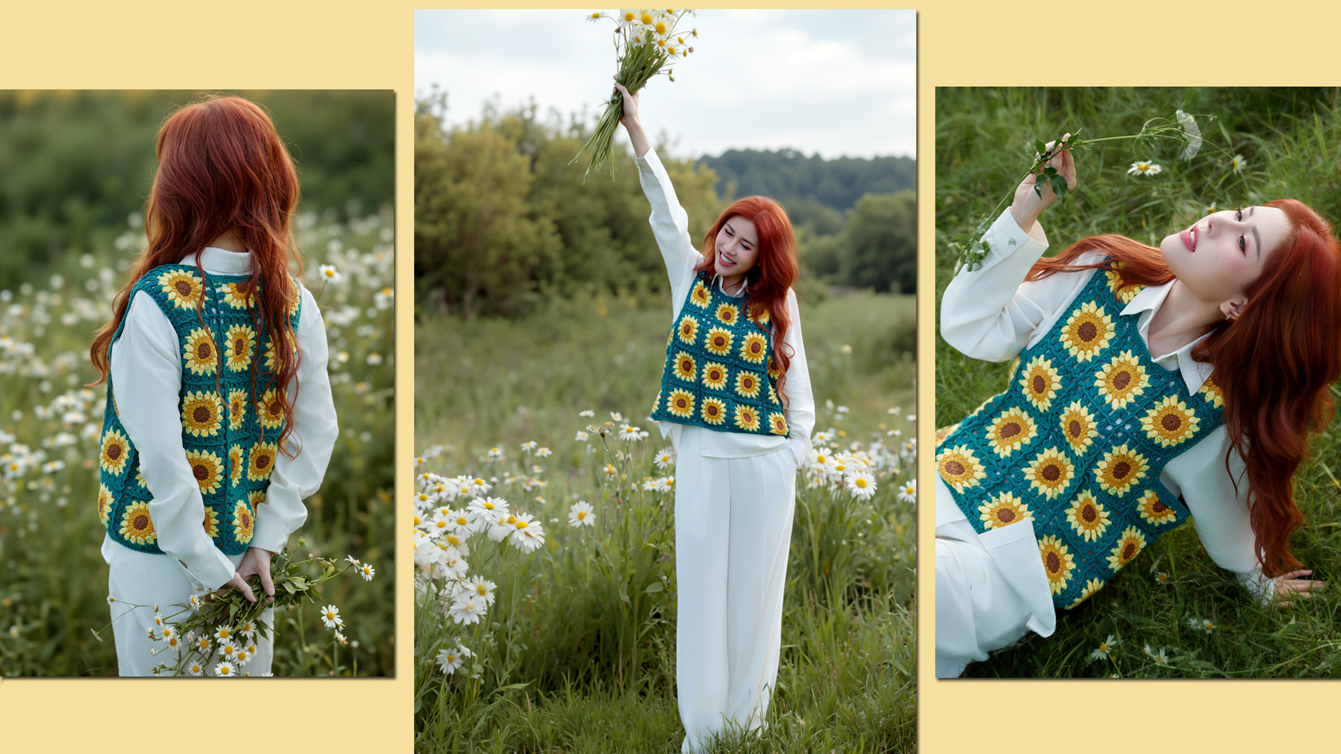 Thiết kế len lấy cảm hứng từ hoa dã quỳ.