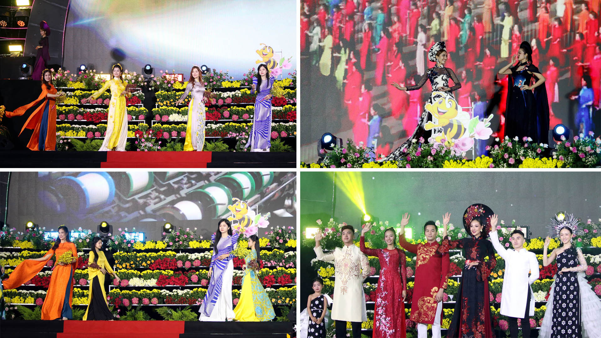 Trình diễn áo dài lụa tơ tằm Bảo Lộc tại Lễ bế mạc.