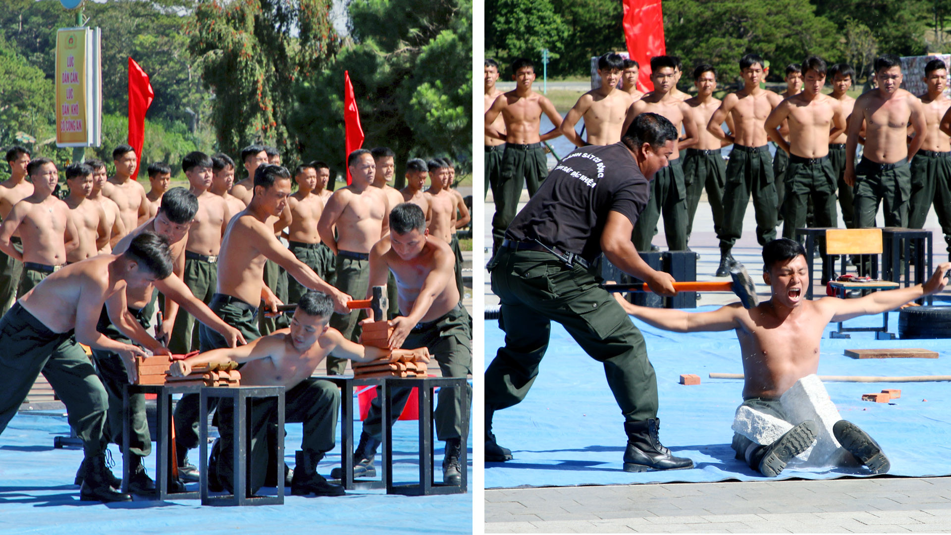 Những màn biểu diễn khí công hồi hộp, hấp dẫn.