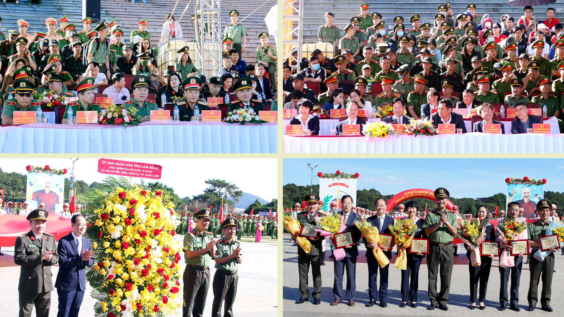 Đại biểu tham dự Lễ khai mạc và nghi thức tặng hoa tại buổi lễ.