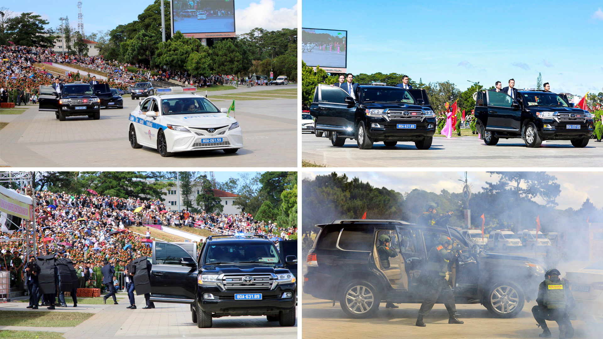 Xử lý tình huống giả định về đoàn xe mô-tô, ô-tô thực hiện nghi lễ, dẫn đoàn nguyên thủ quốc gia.