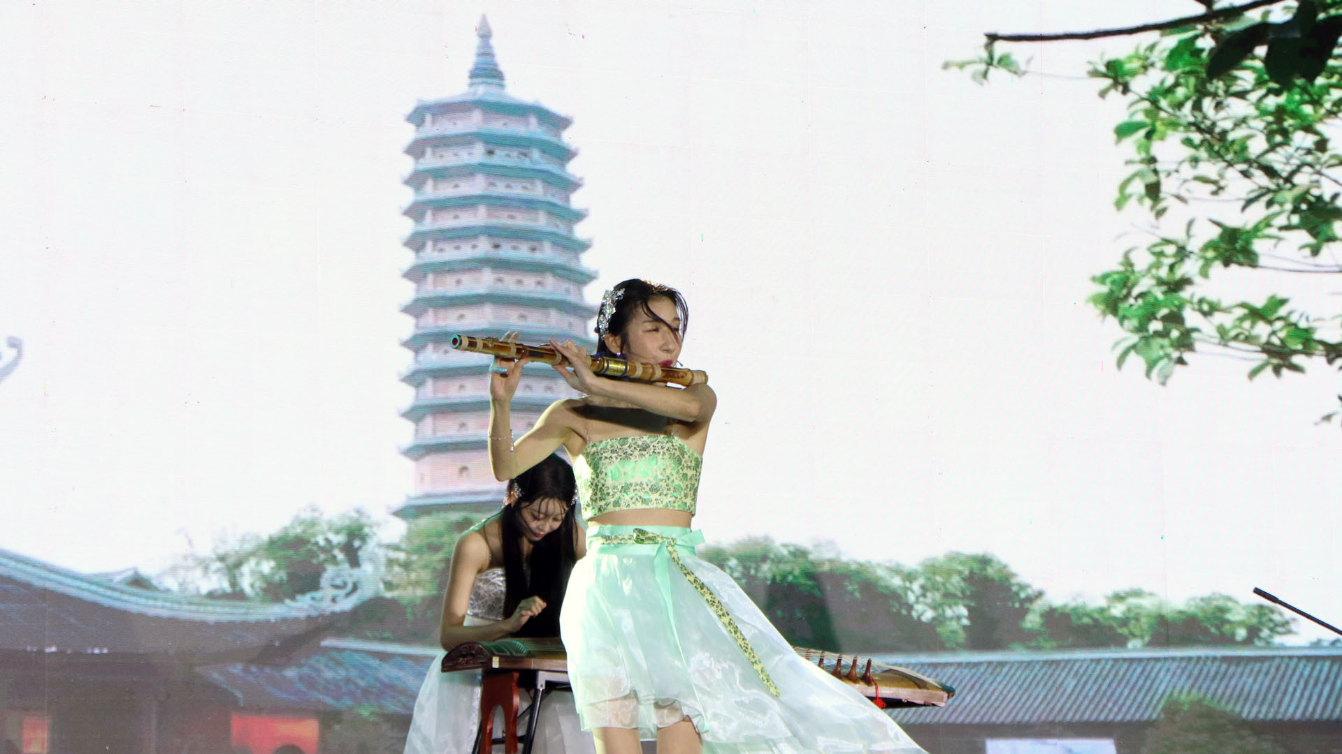 Nghệ sĩ Hàn Quốc biểu diễn nhạc cụ truyền thống.