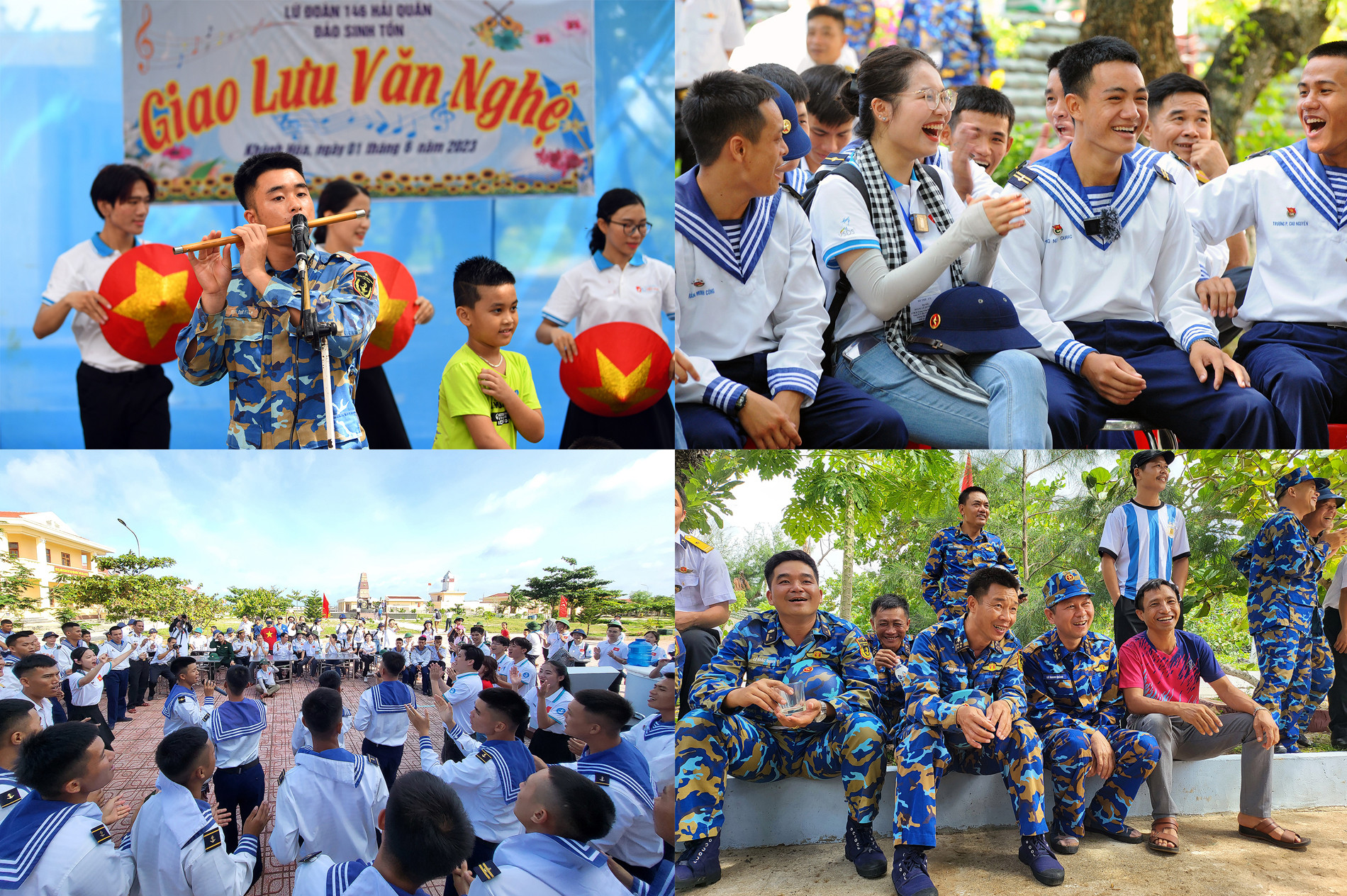 Không khí sôi nổi, vui tươi trong các chương trình giao lưu giữa đại biểu Hành trình và cán bộ, chiến sĩ, nhân dân Trường Sa.