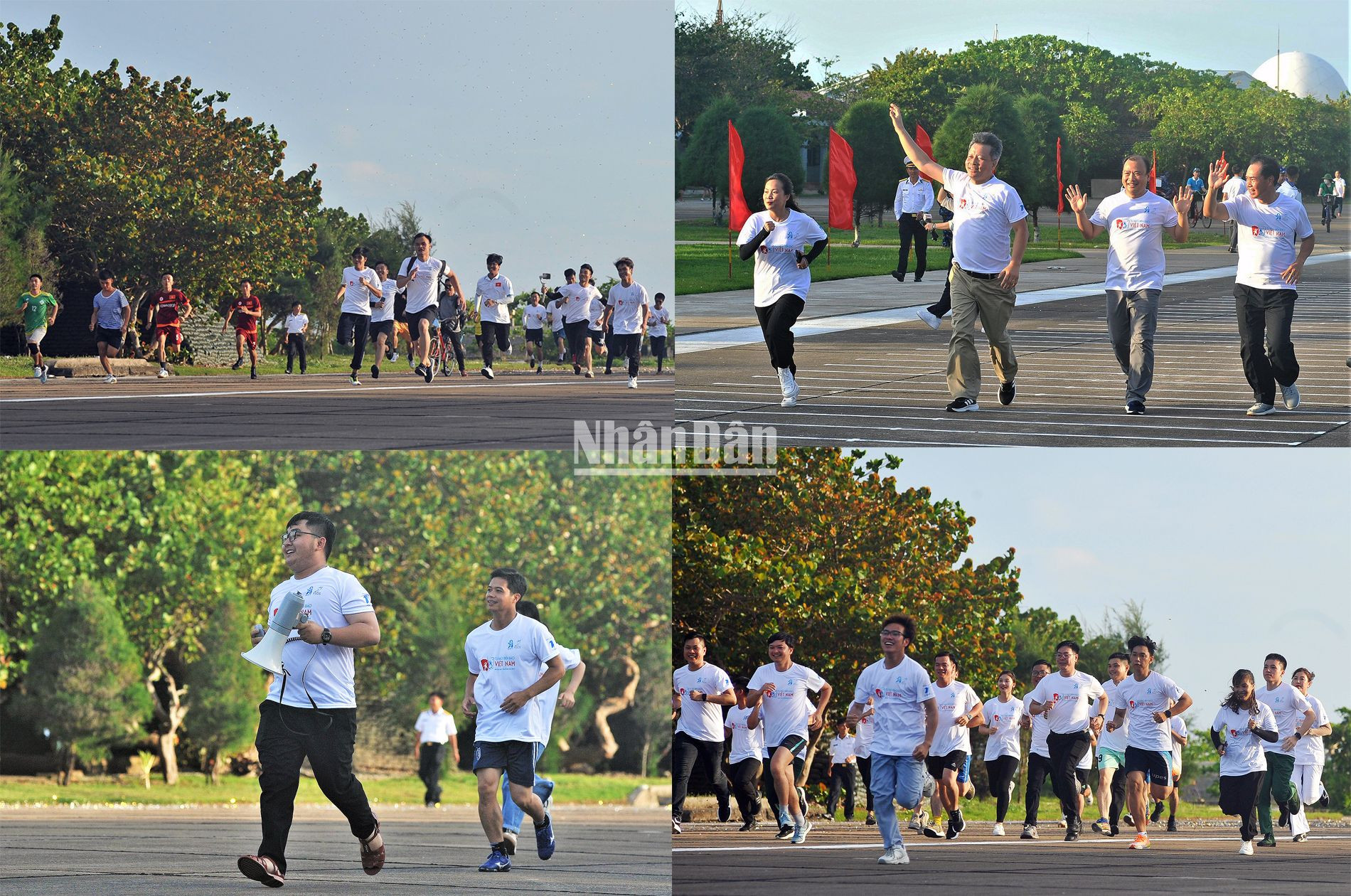 Đại biểu Hành trình "Sinh viên với biển, đảo Tổ quốc" năm 2023 hào hứng tham gia giải chạy đặc biệt, lần đầu tiên diễn ra tại thị trấn Trường Sa.