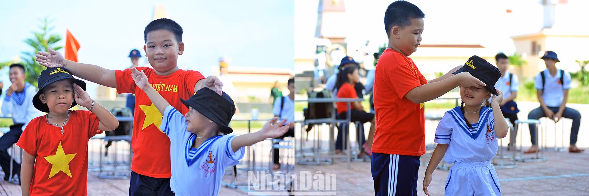 Thiếu nhi ở huyện đảo Trường Sa luôn thân thiết, coi nhau như anh em một nhà.