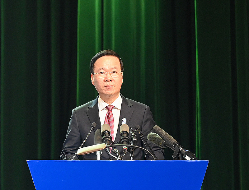 Chủ tịch nước Võ Văn Thưởng phát biểu ý kiến tại Đại hội.