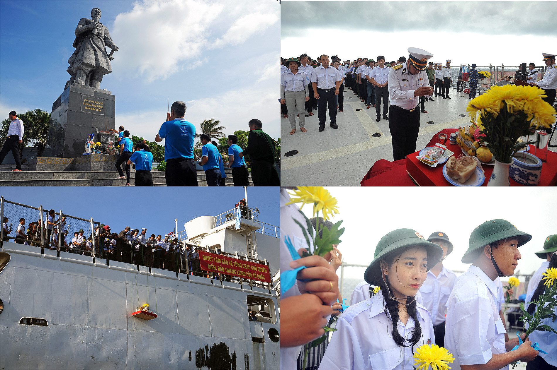 Đại biểu Hành trình dâng hương trước Tượng đài Trần Hưng Đạo, tưởng niệm các anh hùng liệt sĩ.