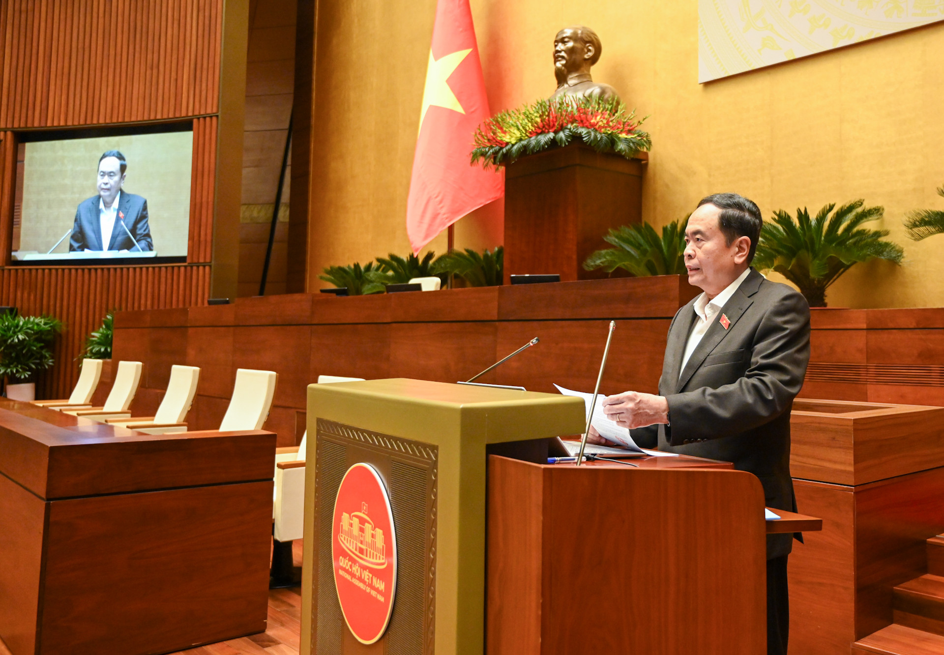 Chủ tịch Quốc hội Trần Thanh Mẫn phát biểu khai mạc hội nghị.