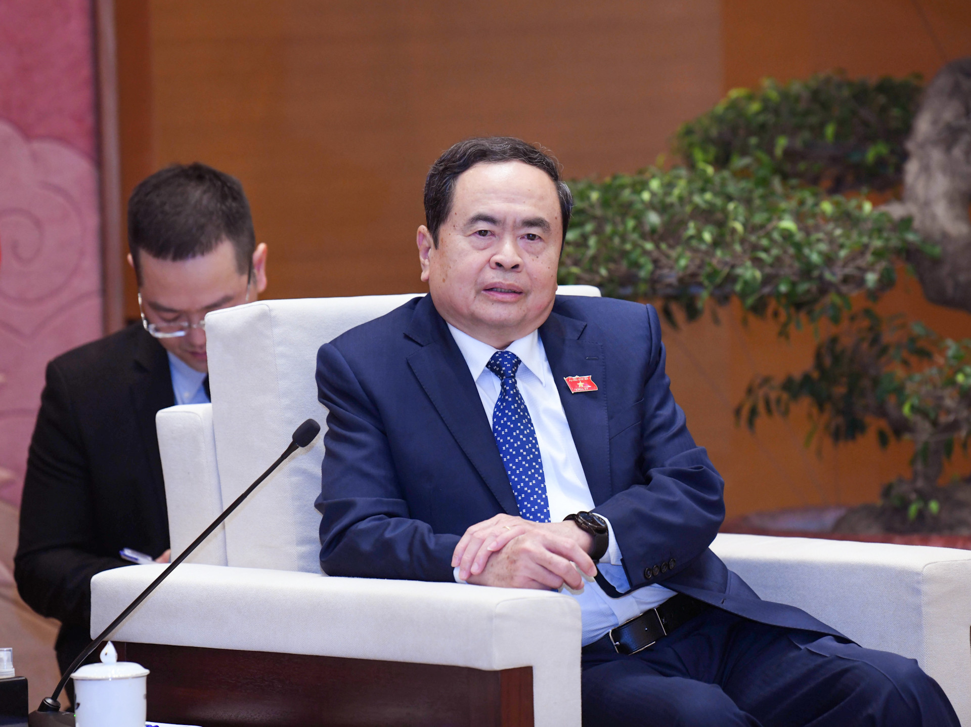 Chủ tịch quốc hội Trần Thanh Mẫn phát biểu tại buổi tiếp.