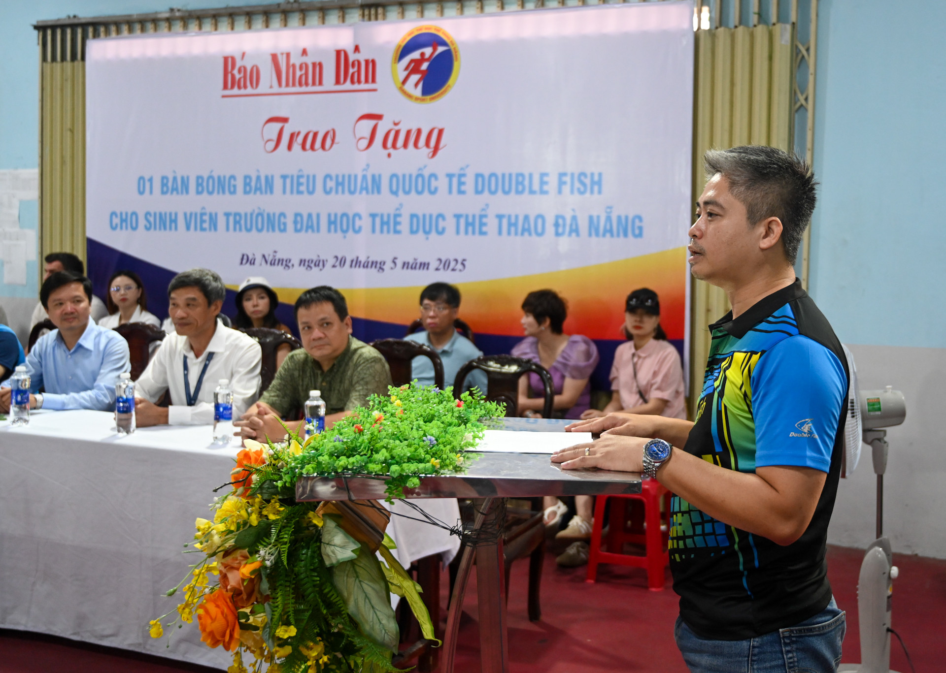 Ông Đặng Thanh Hải, Chủ tịch Hội đồng quản trị, Tổng Giám đốc Công ty Mofit phát biểu tại buổi trao tặng.