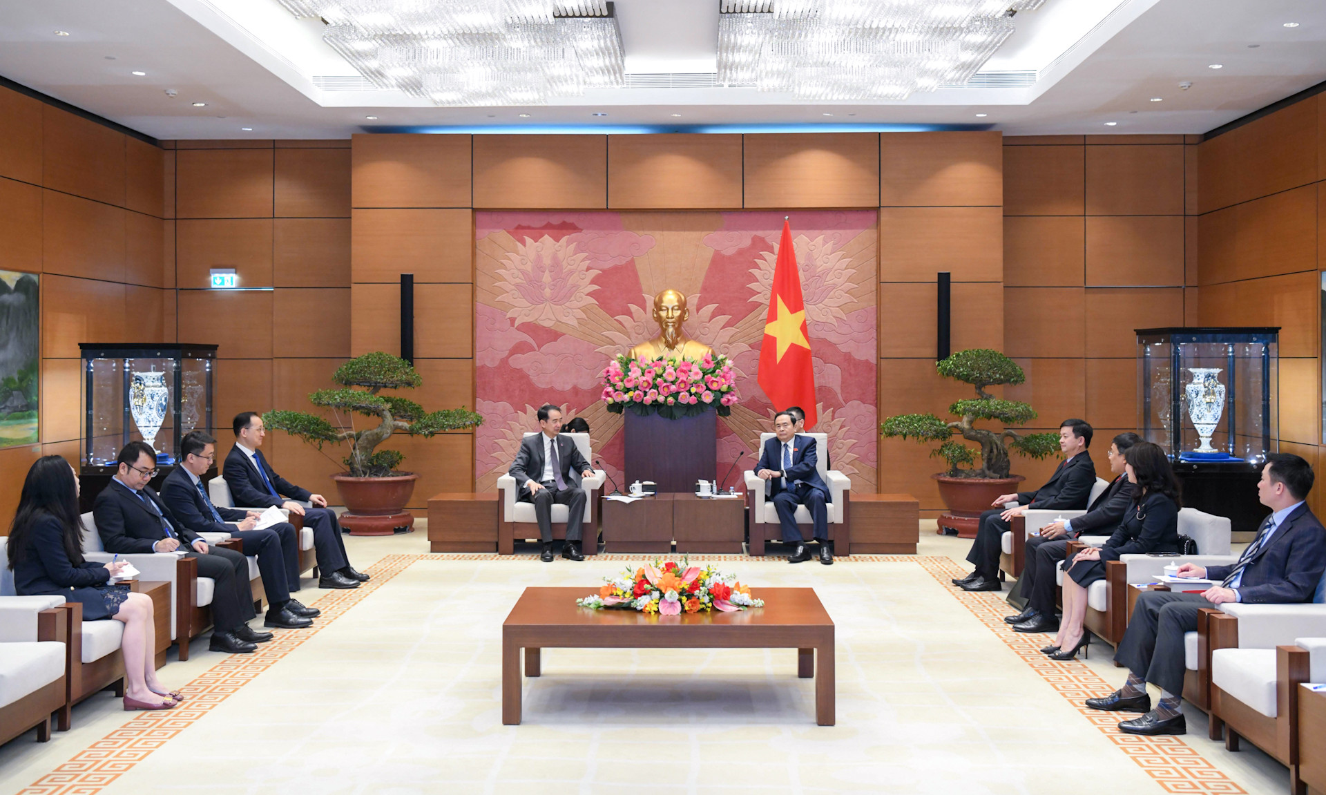 Quang cảnh buổi tiếp tại Nhà Quốc hội.