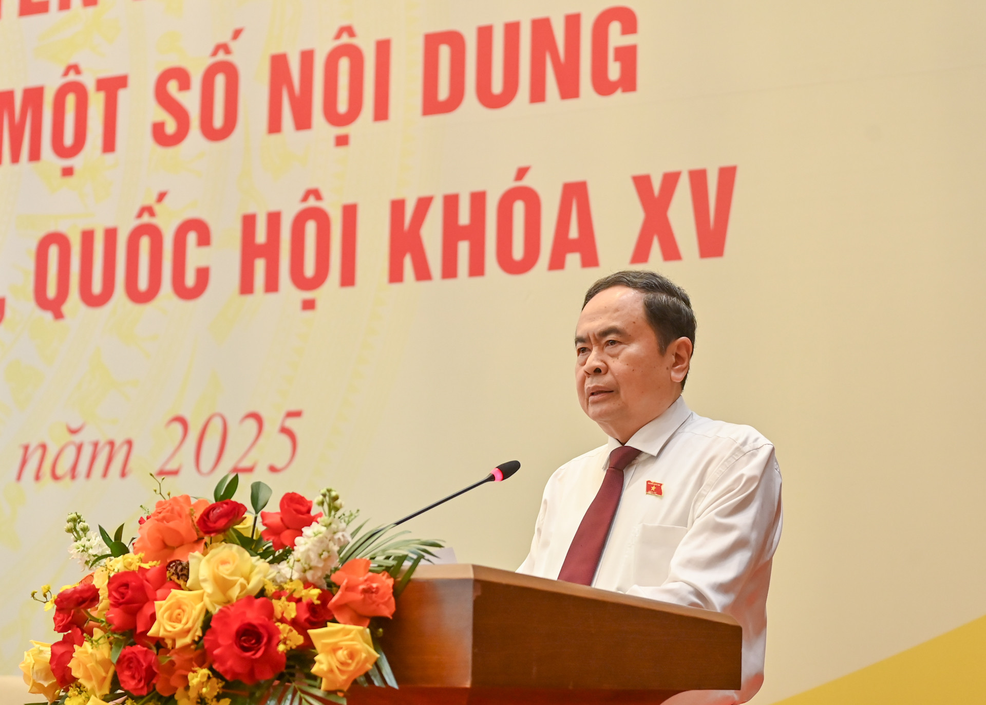 Chủ tịch Quốc hội Trần Thanh Mẫn phát biểu khai mạc hội nghị.