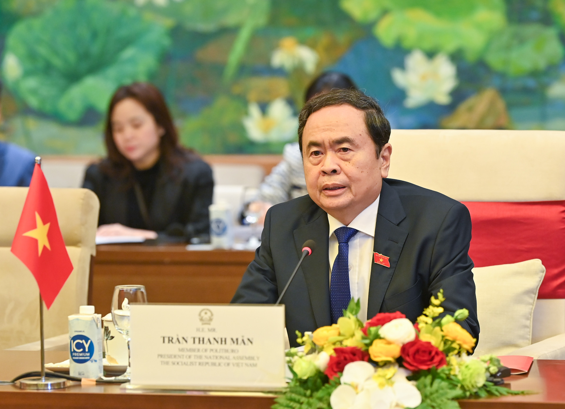 Chủ tịch Quốc hội Trần Thanh Mẫn phát biểu tại hội kiến.