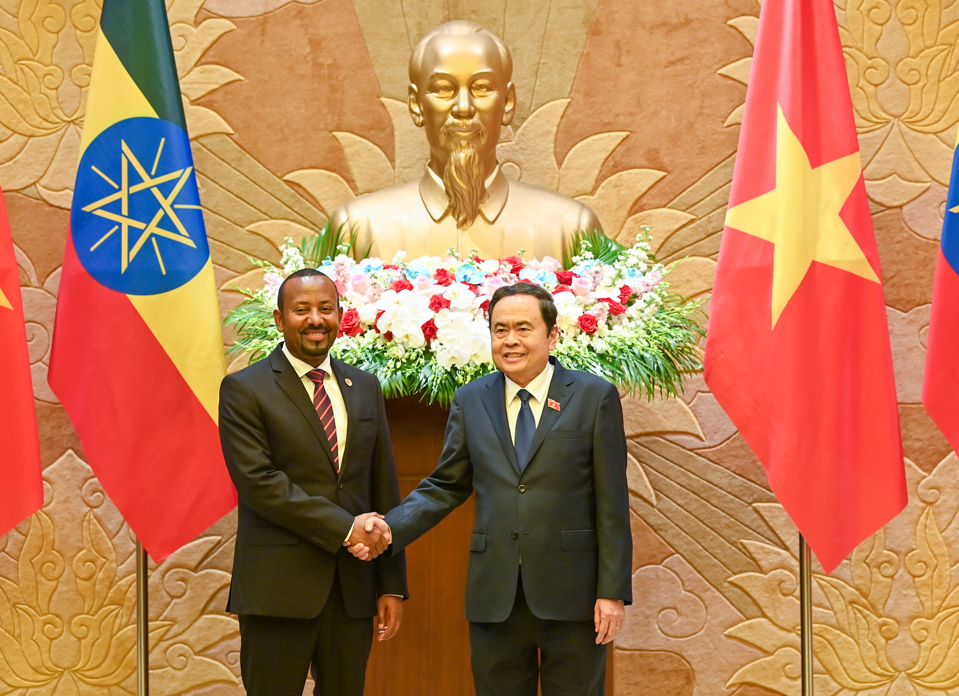 Chủ tịch Quốc hội Trần Thanh Mẫn và Thủ tướng Ethiopia Abiy Ahmed Ali tại hội kiến.