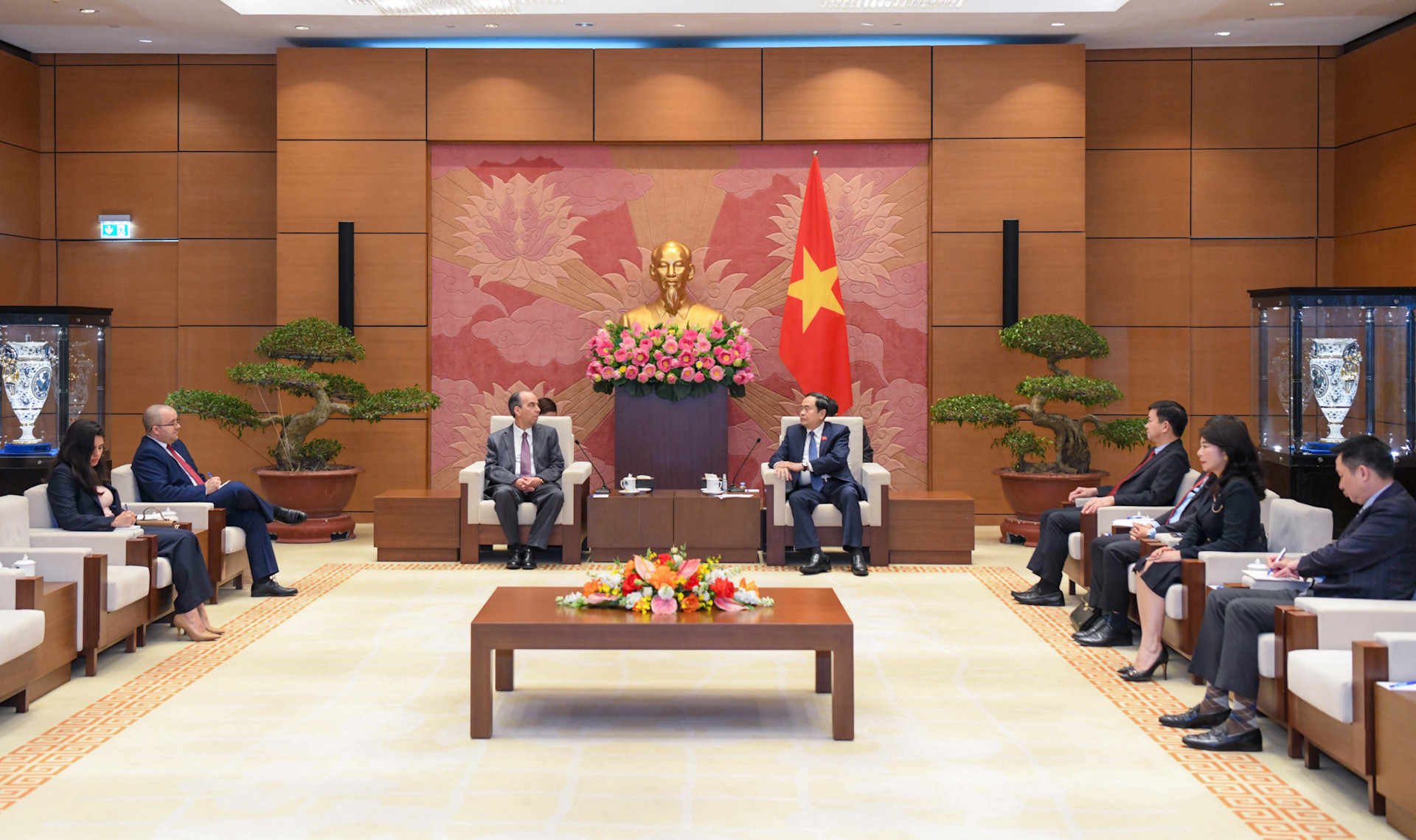 Quang cảnh buổi tiếp tại Nhà Quốc hội.