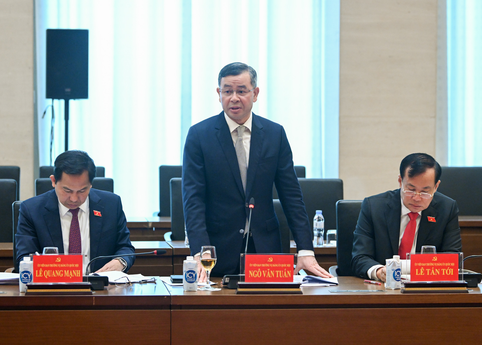 Tổng Kiểm toán Nhà nước Ngô Văn Tuấn phát biểu tại hội nghị. Tổng Kiểm toán Nhà nước Ngô Văn Tuấn phát biểu tại hội nghị.