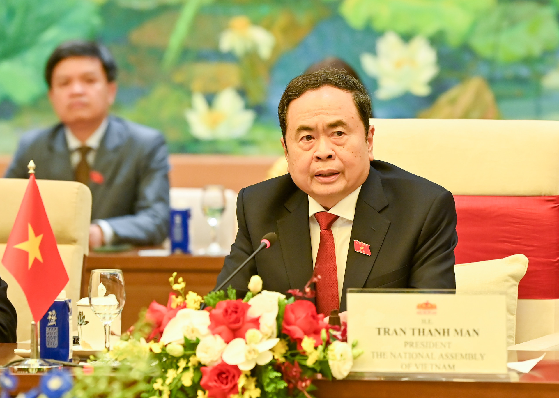 Chủ tịch Quốc hội Trần Thanh Mẫn phát biểu tại hội kiến.