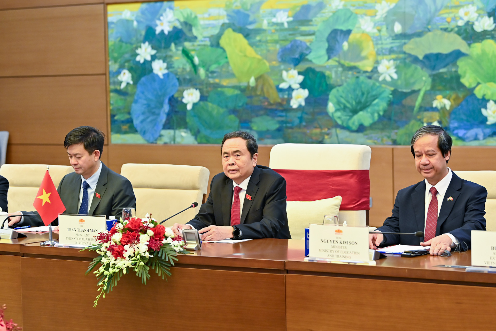 Chủ tịch Quốc hội Trần Thanh Mẫn phát biểu tại hội kiến.