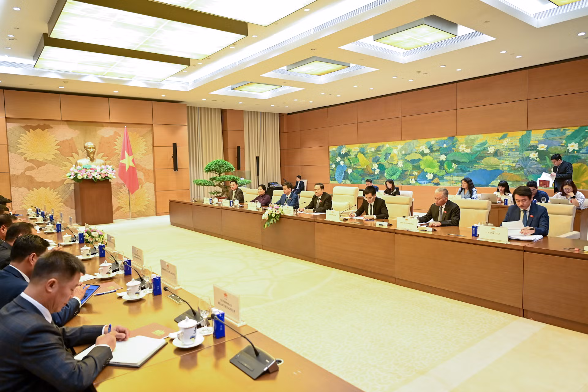 Quang cảnh buổi tiếp tại Nhà Quốc hội.