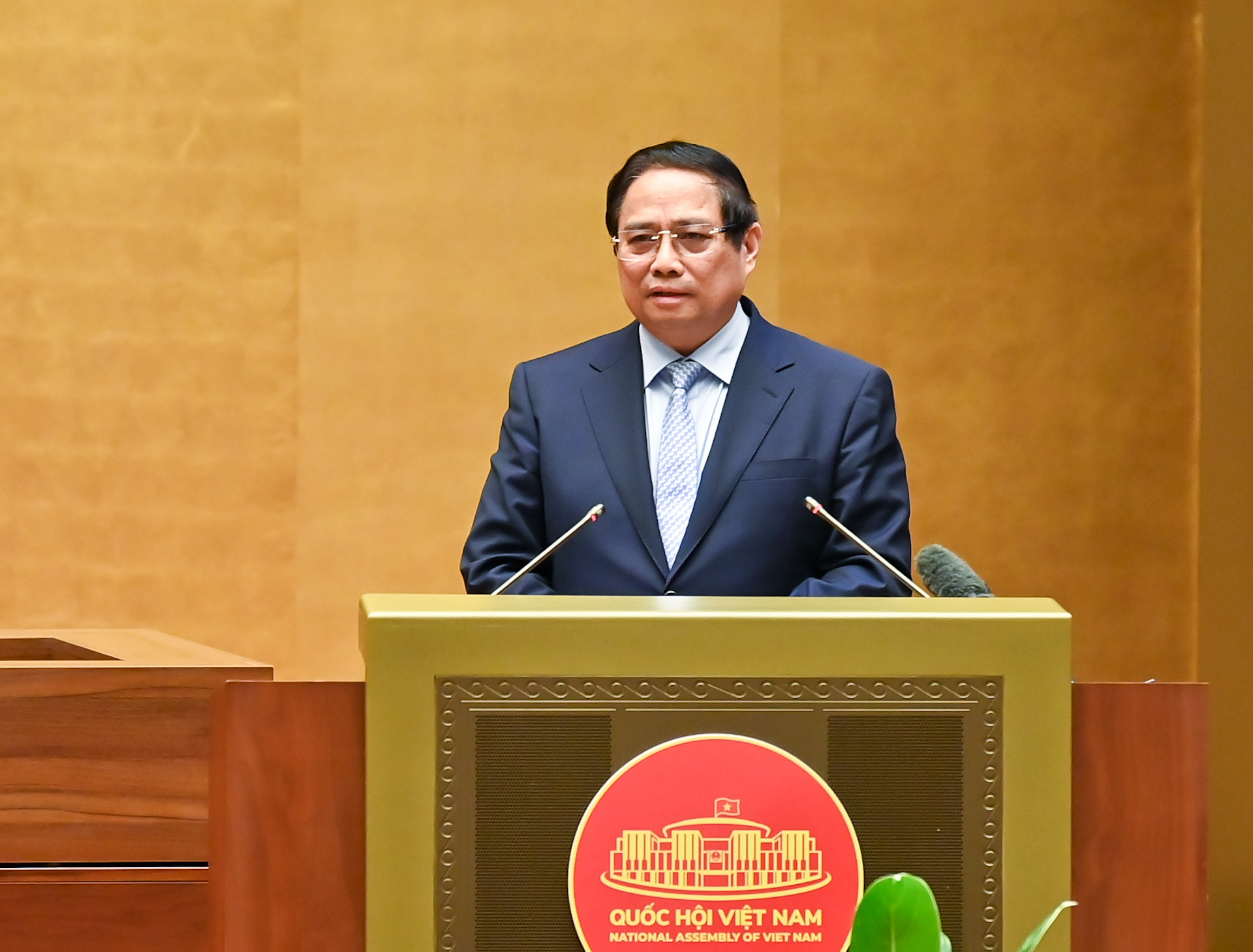 Thủ tướng Phạm Minh Chính truyền đạt chuyên đề về các dự thảo Văn kiện trình Đại hội XIV của Đảng.