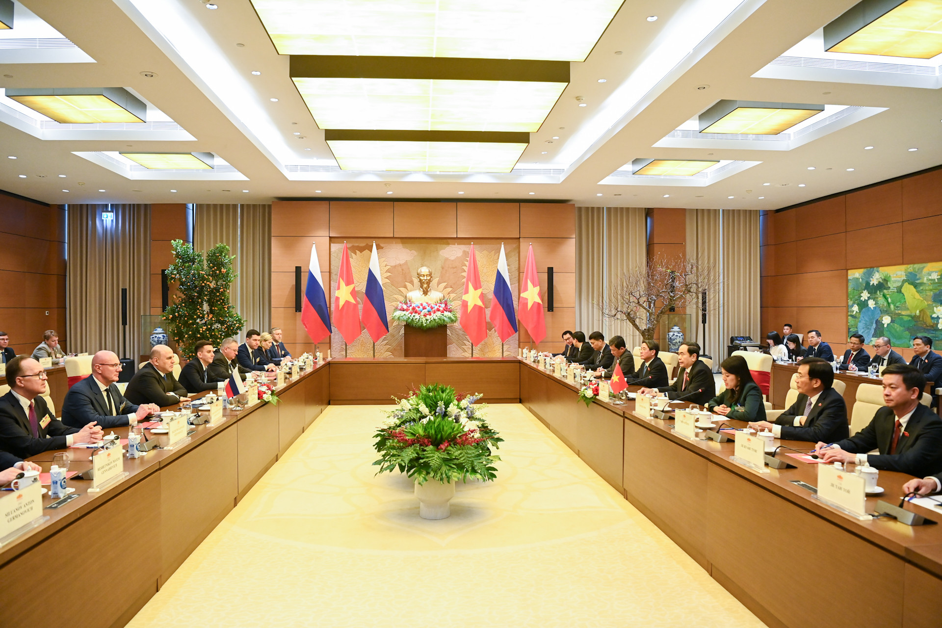 Quang cảnh buổi hội kiến tại Nhà Quốc hội.