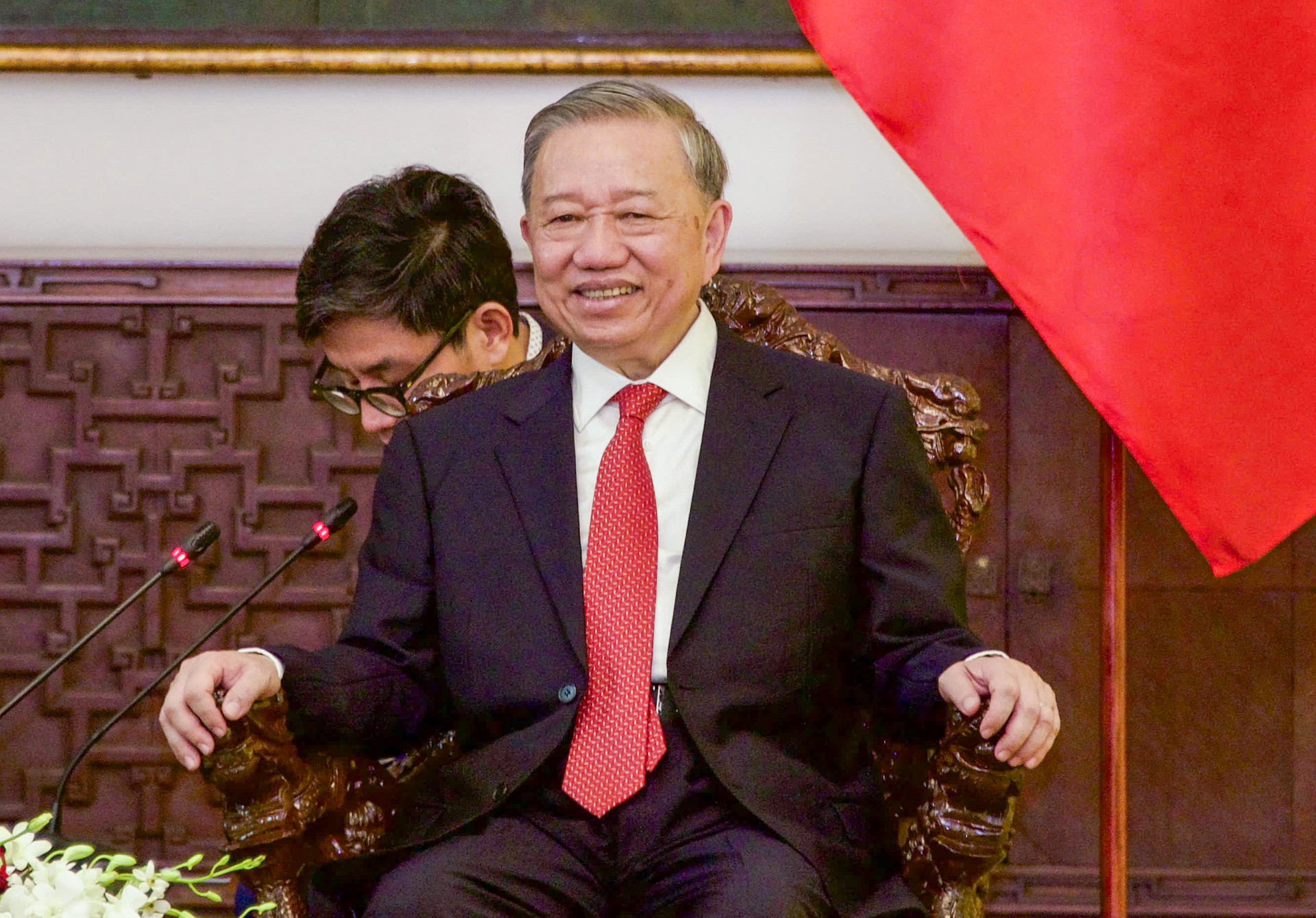 Tổng Bí thư Tô Lâm phát biểu tại buổi tiếp.