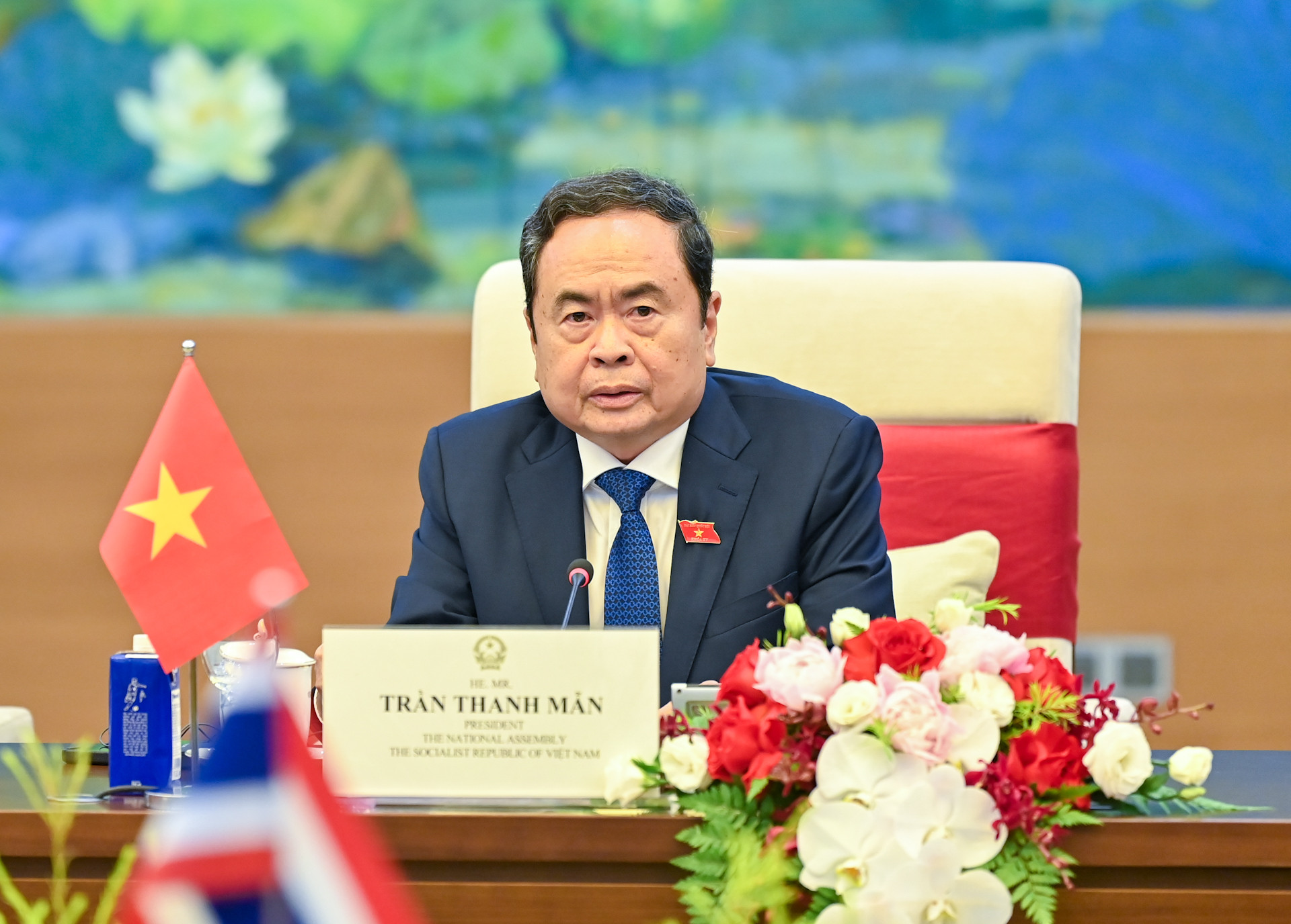 Chủ tịch Quốc hội Trần Thanh Mẫn phát biểu tại hội kiến.