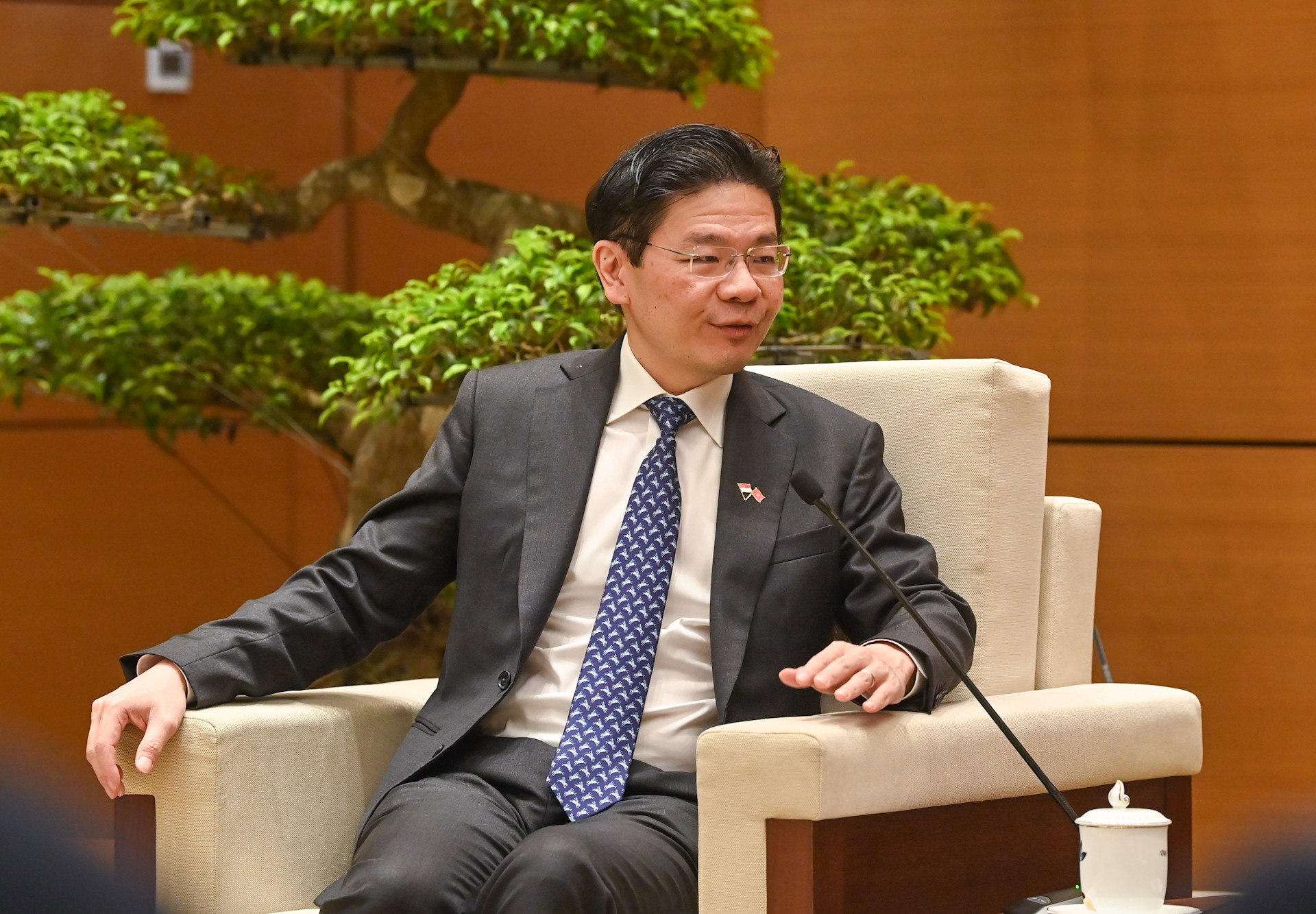 Thủ tướng Singapore Lawrence Wong phát biểu tại hội kiến.