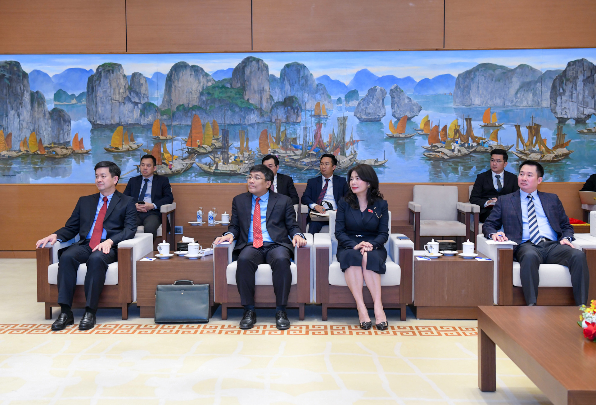 Tổng Thư ký Quốc hội, Chủ nhiệm Văn phòng Quốc hội Lê Quang Tùng và các đại biểu Việt Nam dự buổi tiếp.