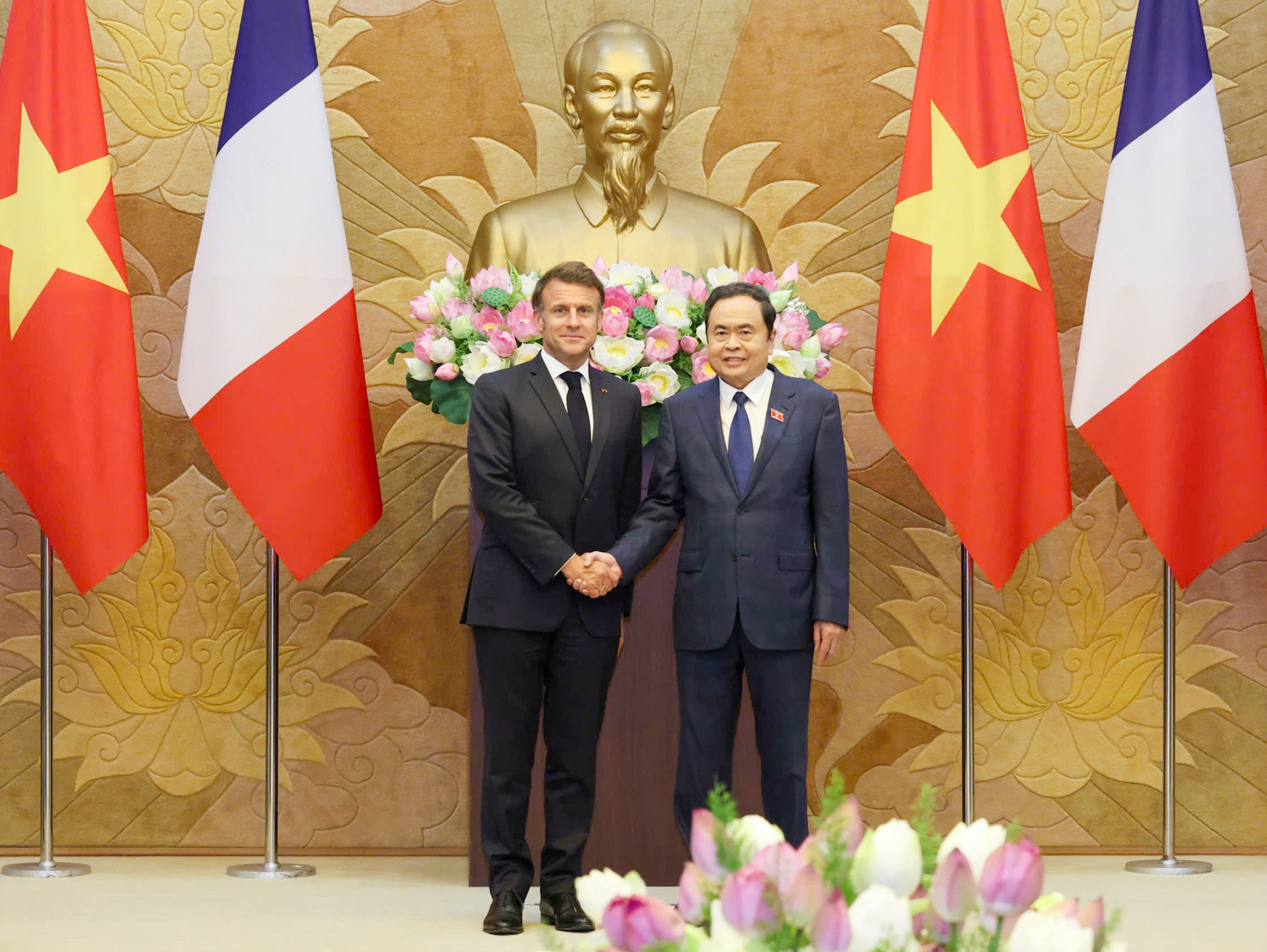 [Ảnh] Chủ tịch Quốc hội Trần Thanh Mẫn hội kiến Tổng thống Pháp Emmanuel Macron ảnh 5