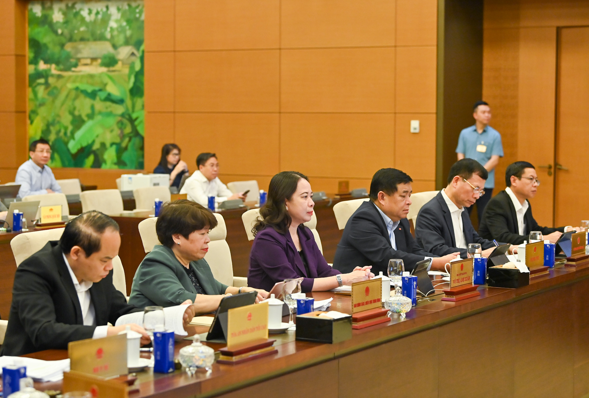 Phó Chủ tịch nước Võ Thị Ánh Xuân, Phó Thủ tướng Nguyễn Chí Dũng và các đại biểu dự phiên họp.