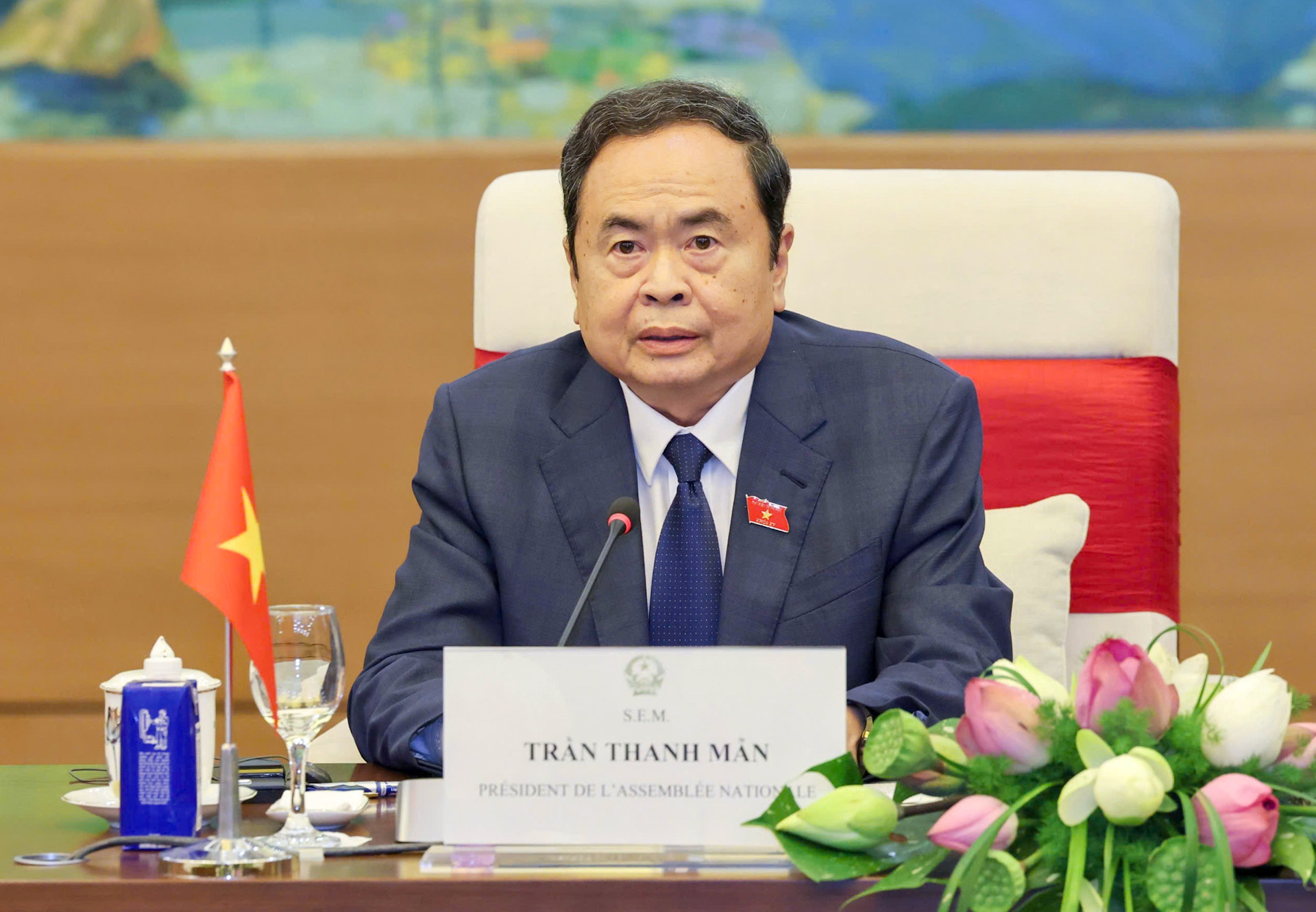 [Ảnh] Chủ tịch Quốc hội Trần Thanh Mẫn hội kiến Tổng thống Pháp Emmanuel Macron ảnh 7