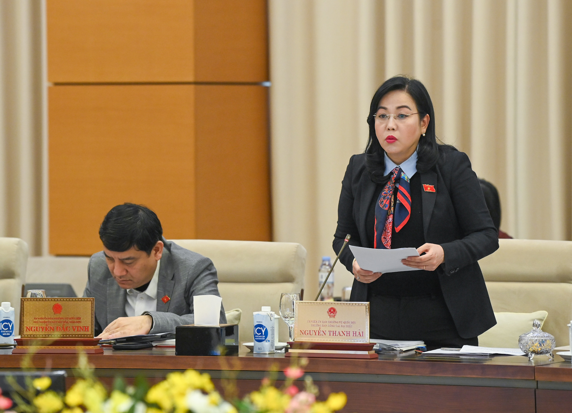 Trưởng Ban Công tác đại biểu Nguyễn Thanh Hải trình bày tóm tắt tờ trình.