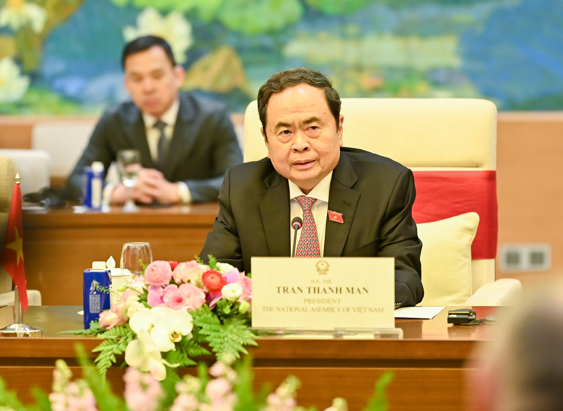 Chủ tịch Quốc hội Trần Thanh Mẫn phát biểu tại hội kiến.