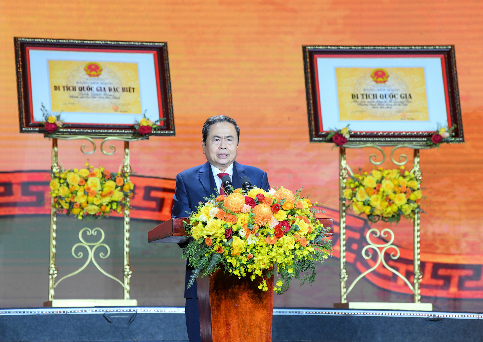 Chủ tịch Quốc hội Trần Thanh Mẫn phát biểu tại buổi lễ.