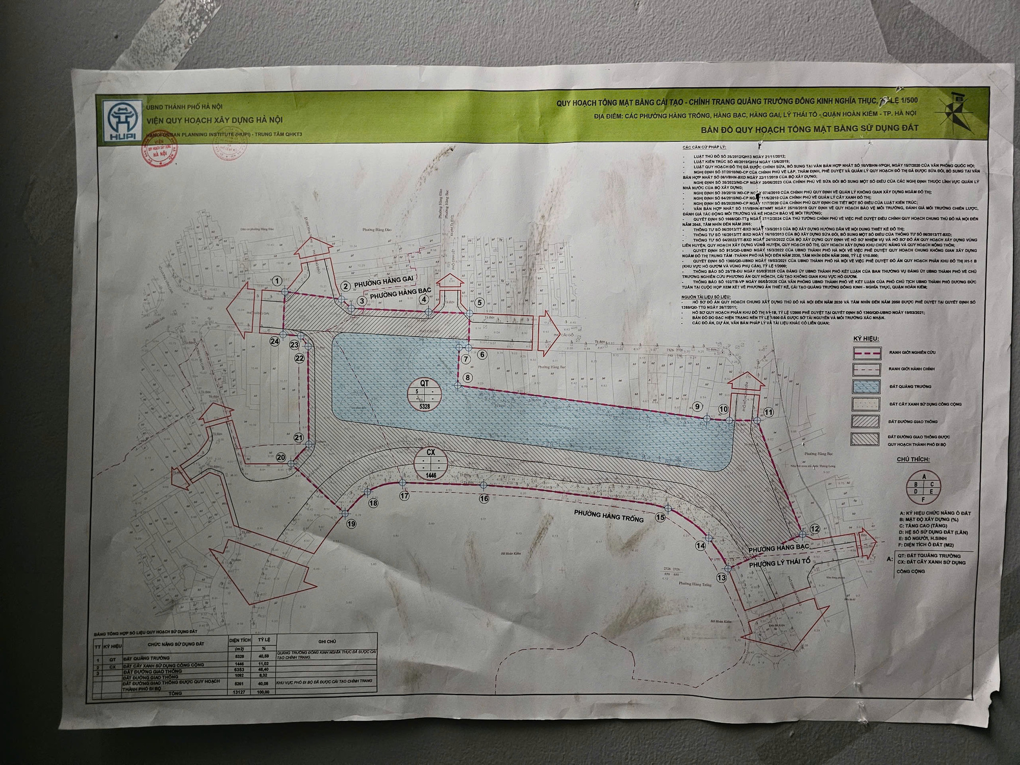 Quy hoạch hồ Hoàn Kiếm nói chung và Quảng trường Đông Kinh Nghĩa Thục nói riêng đã được UBND thành phố Hà Nội niêm yết công khai tại nhiều điểm trên khu phố cổ.