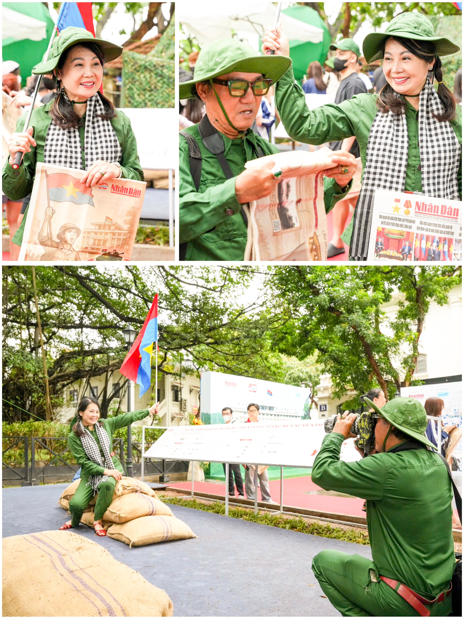 Trong không gian của triển lãm, mọi người như được sống lại những giây phút lịch sử. Trong không gian của triển lãm, mọi người như được sống lại những giây phút lịch sử.