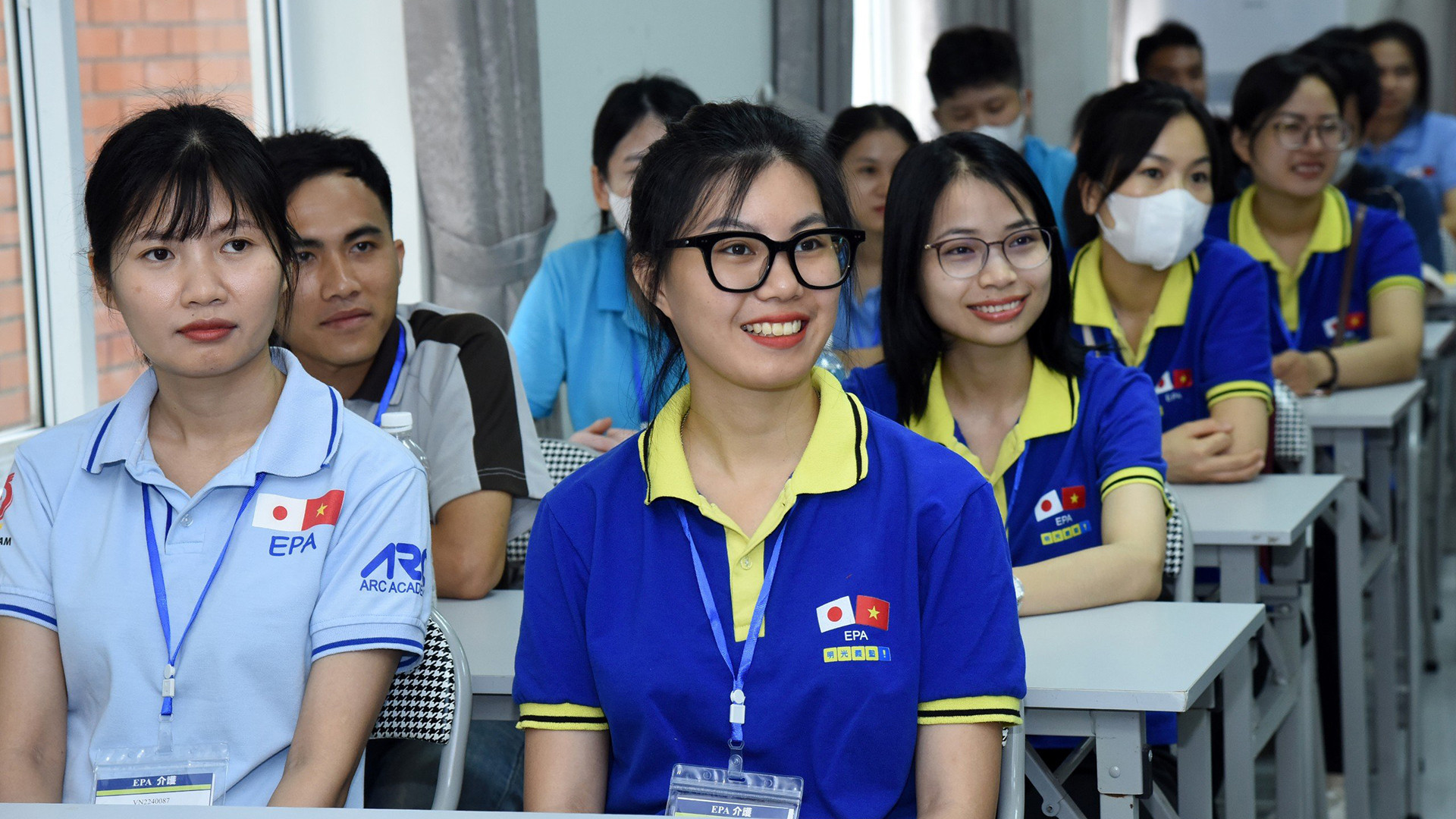 Lễ xuất cảnh cho các ứng viên điều dưỡng, nhân viên chăm sóc khóa 11 của chương trình EPA đi làm việc tại Nhật Bản, ngày 4/6/2024 tại Hà Nội. (Ảnh: TRẦN HẢI)