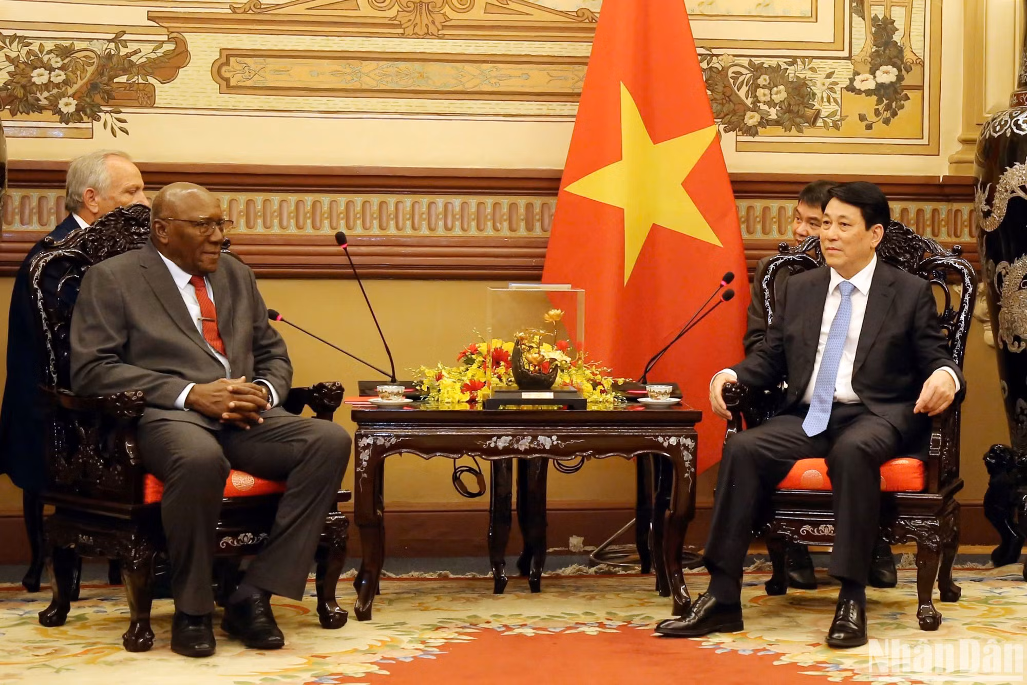 Chủ tịch nước Lương Cường tiếp Phó Chủ tịch nước Cuba Salvador Valdes Mesa.