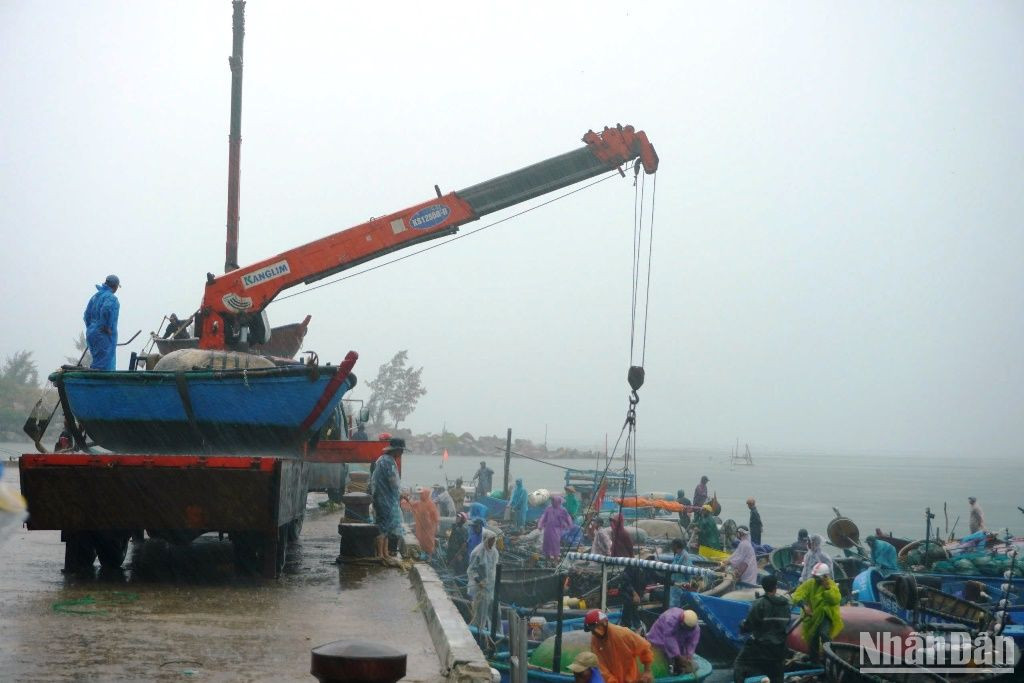 Theo Ban Quản lý Âu thuyền và Cảng cá Thọ Quang, hiện có 590 tàu đang neo đậu tại Âu thuyền Thọ Quang. Trong đó, Đà Nẵng có 354 tàu và các tỉnh khác có 236 tàu, có 95 ghe nhỏ. (Ảnh: ANH ĐÀO)