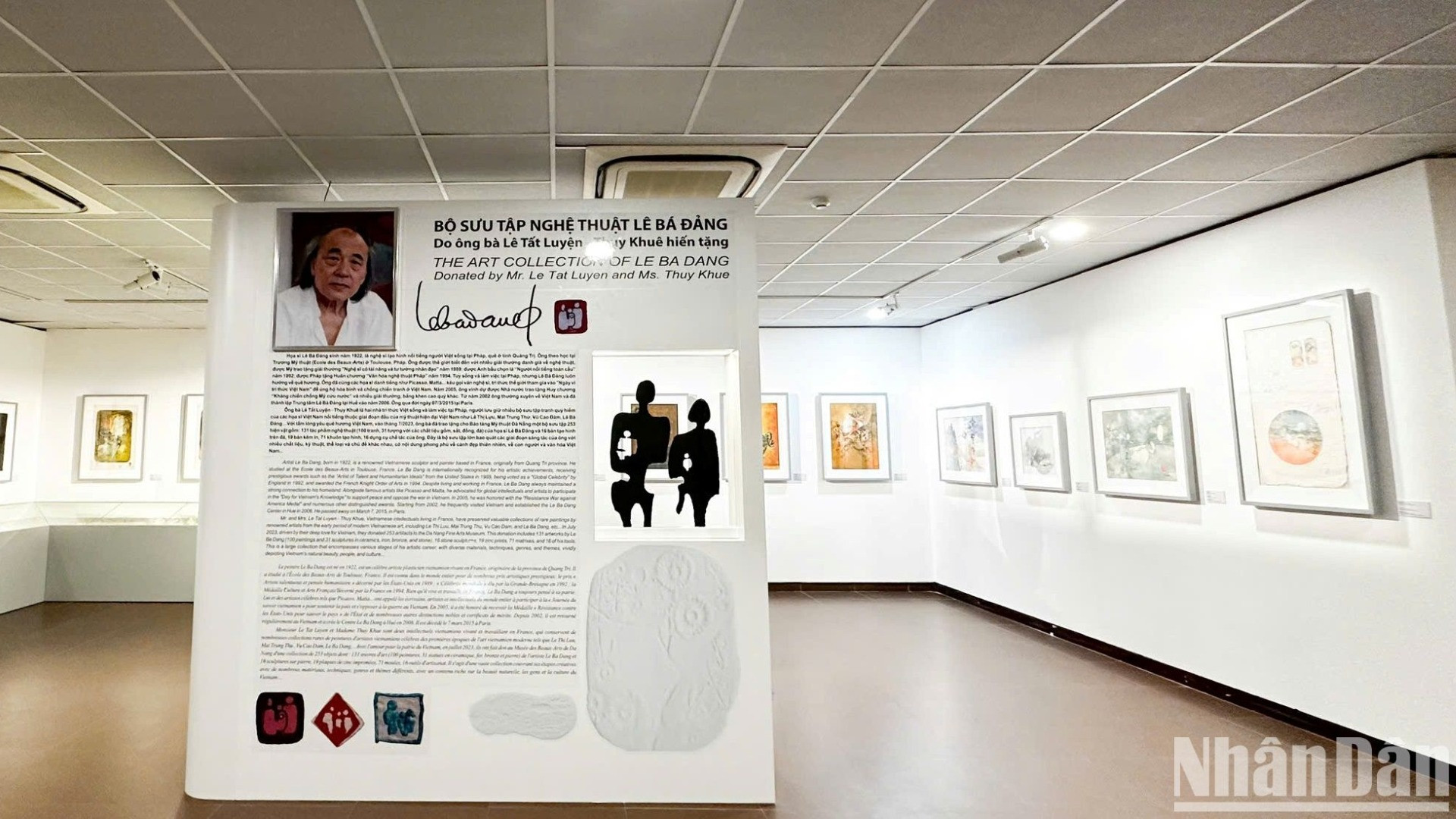 Không gian trưng bày “Bộ sưu tập nghệ thuật Lê Bá Đảng” được bố trí trang trọng tại tầng 3, Bảo tàng Mỹ thuật Đà Nẵng. (Ảnh: ANH ĐÀO)