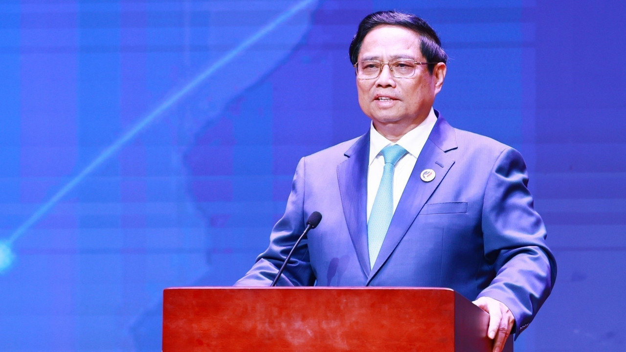 Thủ tướng Phạm Minh Chính phát biểu tại buổi ăn sáng và giao lưu với Hội đồng Tư vấn Kinh doanh ASEAN. (Ảnh: Dương Giang-TTXVN) Thủ tướng Phạm Minh Chính phát biểu tại buổi ăn sáng và giao lưu với Hội đồng Tư vấn Kinh doanh ASEAN. (Ảnh: Dương Giang-TTXVN)