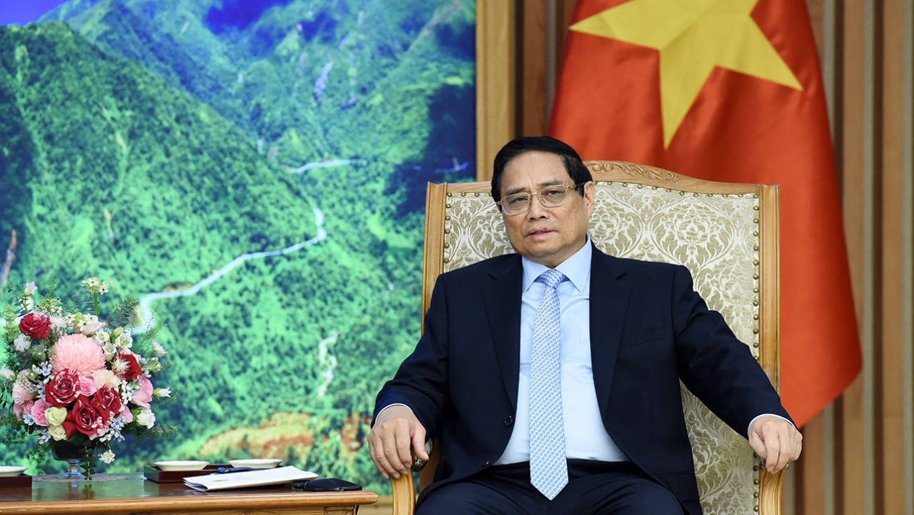 Thủ tướng Phạm Minh Chính phát biểu tại buổi tiếp.