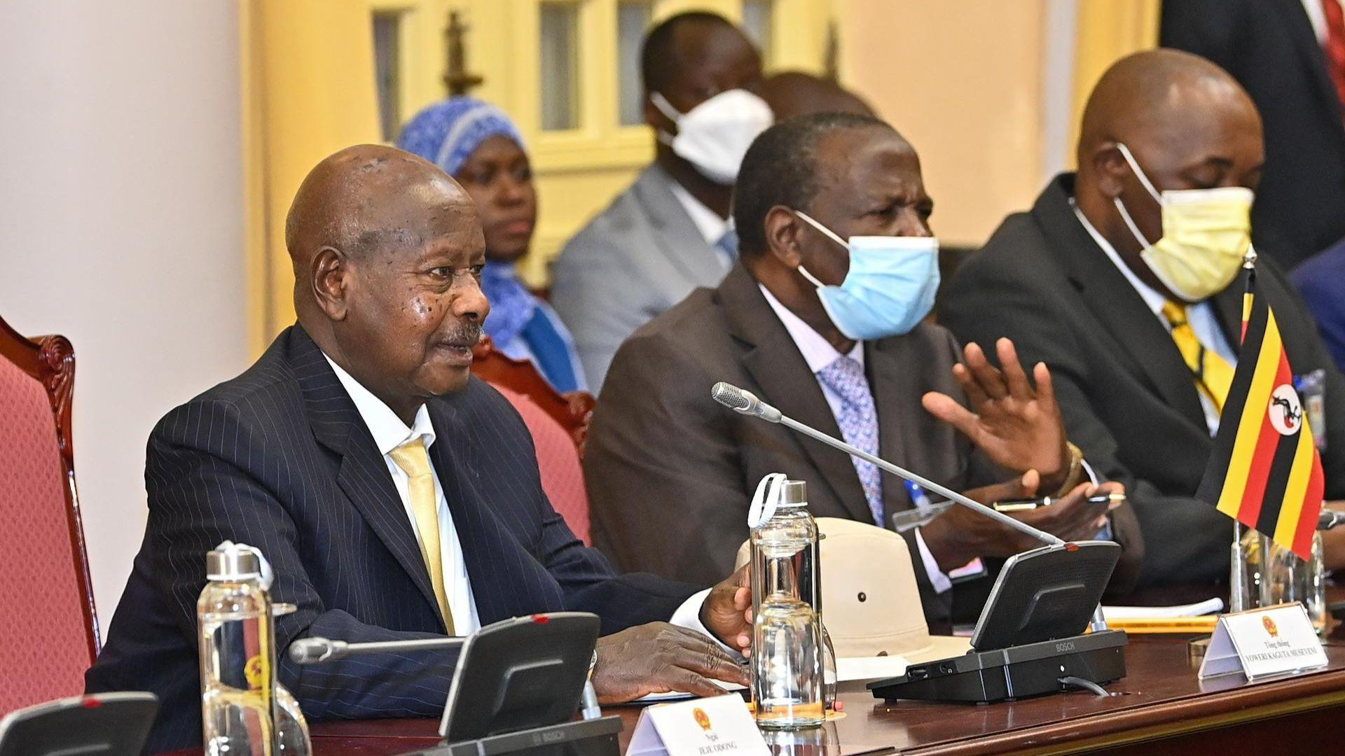 Tổng thống Uganda Yoweri Kaguta Museveni tại buổi hội đàm.